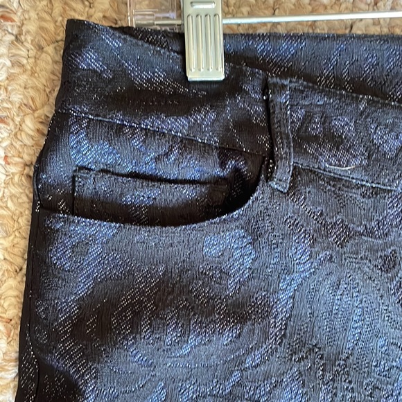 Cache Blue/Black Embroidered Lace Print Pants - Picture 6 of 7